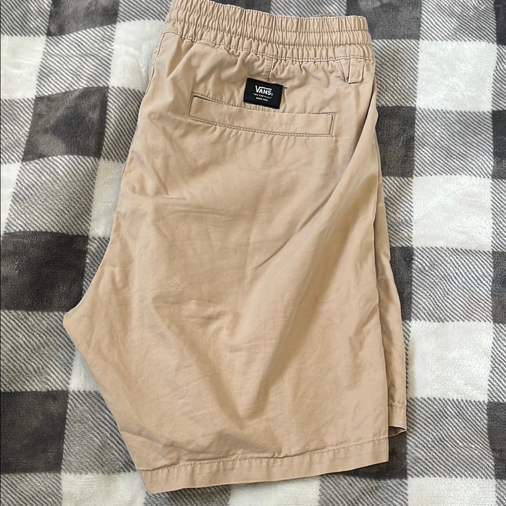 Vans Tan Athletic Shorts Relaxed Fit Lightweight